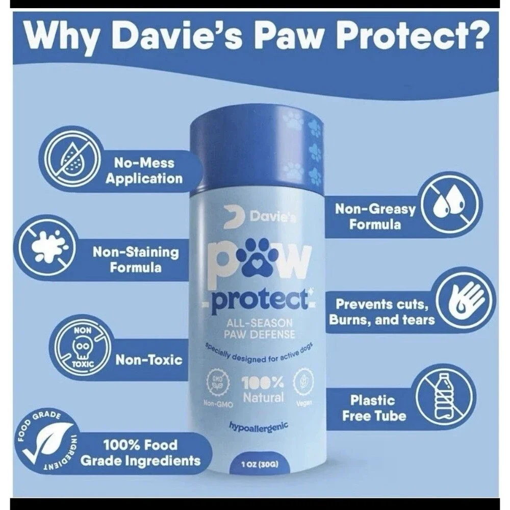 2x Davies Paw Protect Dog Nose & Paw Balm All-Season Lick Safe Protect & Hydrate